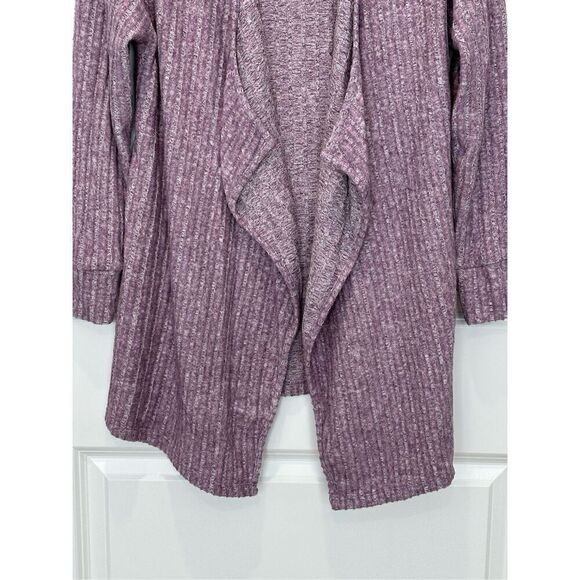 Soft Surroundings Open Front Drapey Cardigan Sweater Heathered Purple Size Mediu - Picture 3 of 7